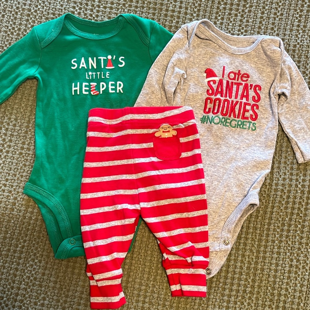 Like new - Christmas onesie set - 3months